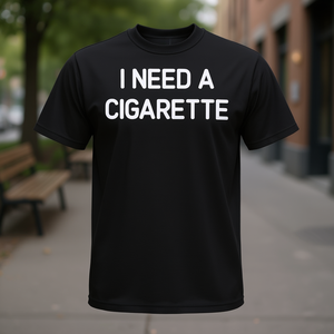 T-shirt sardonica I Need A Cigarette per adulti, unisex, nera, 100% cotone - Product Image 3