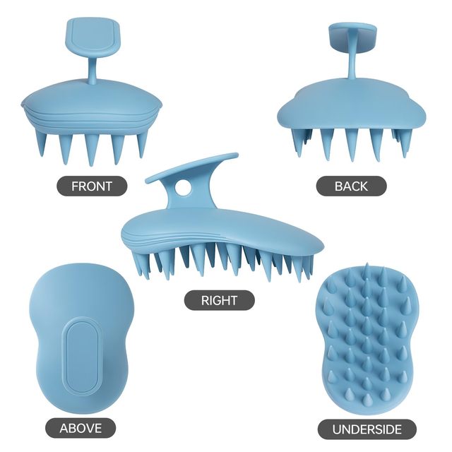 Factory Customized Handle Comfortable Super Soft Hair Silicone Scalp Massager Shampoo Brush for Promoting Hair Growth