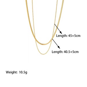 Collar de Moda INS, Cadena de Acero Inoxidable en Forma de Serpiente, Cadena Trenzada de Doble Capa, Chapado en Oro de 18K - Product Image 5