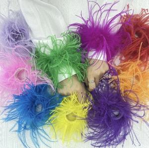 ZSY Long struzzo Feather Clap bracciali Fashion Foot Ring Slap Hair Band polsini in pelliccia di piume di struzzo - Product Image 1