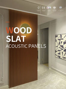 Paneles acústicos de listones de madera OEM WINEGO Panel acústico de pared de chapa de madera Panel acústico de madera con acabado natural - Product Image 5