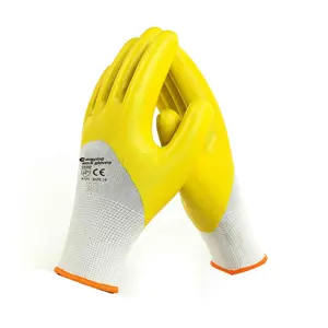 Factory New Products Yellow Nitrile Gloves Hand Gloves Garden Gloves En388