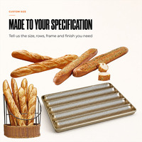 Molde para Baguettes Perforado de 4, 5 y 6 Filas, Bandeja de Aluminio para Hornear Pan Francés, para Panadería Comercial y Restaurante
