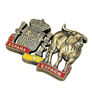 Aimant de réfrigérateur personnalisable de haute qualité <span class=keywords><strong>Espagne</strong></span>, souvenirs touristiques Taureau espagnol et blason national - Product Image 2