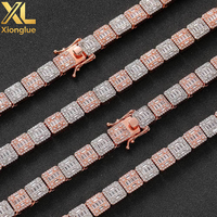 Collier unisexe en cuivre plaqué or 18 carats de haute qualité, maille cubaine Miami 10 mm, fermoir boîte, serti de zircons 5A, 24/18/16 pouces