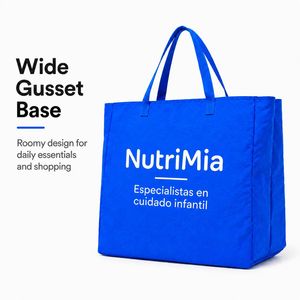 Custom Eco-Friendly Reusable Large Ripstop Tote <b>Bags</b> Nylon <b>Waterproof</b> Grocery Shopping Foldable Design with Wide Handles - Product Image 1