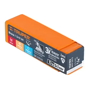 Truper 1/4 'Broca hss Pack de 10 unidades ดอกสว่านเกลียวโลหะความเร็วสูงพร้อมปลาย Din338มาตรฐาน - Product Image 2