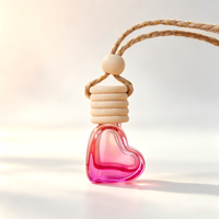 Diffuseur de voiture en verre vide en forme de cœur, rechargeable, 6 ml, couleur dégradée, pour aromathérapie et désodorisant