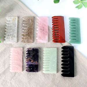Peigne en cristal sculpté en pierres précieuses naturelles pour la guérison, outil de massage Gua Sha pour la santé - Vente en gros - Product Image 2