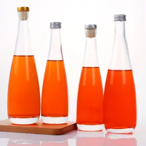 رخيصة الثمن 12OZ واضح زجاجة عصير من الزجاج 330 مللي فارغة شرب زجاجات