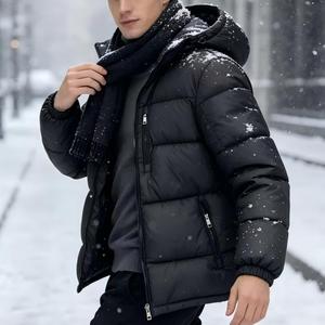 Chaqueta Acolchada de Algodón con Capucha para Hombre, Proveedor Chino, Nueva Chaqueta de Invierno Cálida y Gruesa con Cuello de Piel Sintética, Moda Urbana Casual - Product Image 5