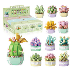 Ensemble de blocs de construction de plantes succulentes, jouet STEM, motricité fine, coordination œil-main, décoration de la maison, cadeau pour enfants - Product Image 1