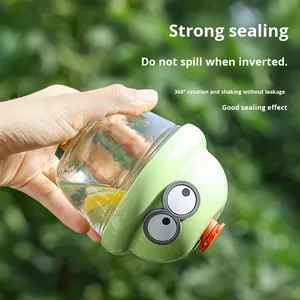 Promotion Cute Mini Chubby Cartoon Glass Water Cup with <b>Straw</b> for Travel-Gift Idea for <b>Drink</b> Lovers - Product Image 4