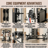 FRS Machine Smith multifonctionnelle, rack à squats, salle de sport à domicile tout-en-un, entraîneur fonctionnel, cage de musculation, entraînement de force