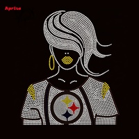 Transfert de strass lavable et écologique, logo des Steelers de Pittsburgh pour sweats à capuche et casquettes