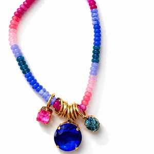Collana Boho Fatta a Mano per Donne SongYi, Colorata con <span class=keywords><strong>Perline</strong></span> e Grande Ciondolo in Cristallo, Gioiello da Collo alla Moda - Product Image 6
