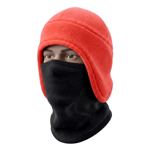 Bonnet d'hiver doux en polaire avec protège-oreilles et couvre-visage étendu, chaud et confortable, idéal pour les activités extérieures par temps froid - Product Image 1