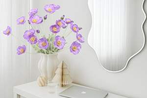 Flor de Amapola Artificial de Seda de 65 cm con 5 Cabezas, Tallo Flocado, Decoración Grande para Mesa del Hogar, Varios Colores - Product Image 2