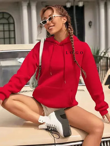Customized Womens Hoodies Wholesale Full Sleeves Hoody with Draw <strong>String</strong> Running <strong>Top</strong> Women's Hooded Pullover Sweater - Product Image 3