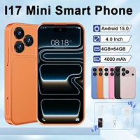 Smartphone Compacto 4G I17 Mini de 4.0 Pulgadas, Doble SIM, Doble Modo de Espera (DSDS), Desbloqueado, Android 15.0, 4GB+64GB - Directo del Fabricante
