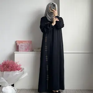 Oem thiết kế Crew Neck dài abaya hồi giáo ăn mặc phụ nữ kaftan Dubai hồi giáo quần áo dân tộc quần áo