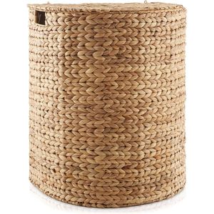 Ecoka Handmade Eco-Friendly Water Hyacinth Straw Woven Storage <b>Basket</b> <b>Lid</b> Divided Compartments for Clothes - Product Image 6