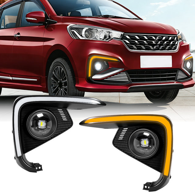 Led Fog Lamp and Drl Daytime Running Set Turn signal Light for Swift Ertiga 2018 2019 2022 12v Waterproof DRL
