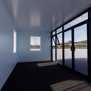Casa Contenedor Desmontable con Pared Cortina de Vidrio Prefabricada y Estructura de Acero Galvanizado, Lista para Usar, Modular, para Granja, Villa, Hotel, Apartamento - Product Image 1