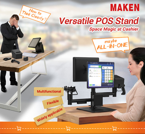 Soportes de Montaje Ajustables para Punto de Venta, Soporte Giratorio para un Solo Monitor, Rotación de 360 Grados, Soporte de Montaje para Punto de Venta - Product Image 4
