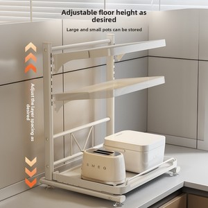 Support de cuisson en métal à double niveau pour cuiseur à riz, organisateur coulissant multifonctionnel pour four et micro-ondes - Product Image 2