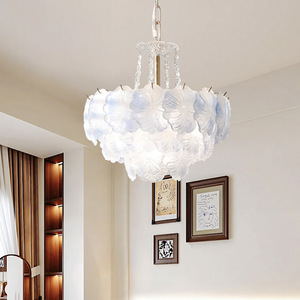 <span class=keywords><strong>Lampadario</strong></span> a sospensione in vetro a petali di fiori in stile crema francese per camera da letto, sala da pranzo, <span class=keywords><strong>cameretta</strong></span> delle ragazze, decorazioni per la casa - Product Image 2