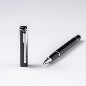 Stylo en métal noir avec Logo publicitaire personnalisé, 10 pièces, stylo à Gel promotion, 0.5mm, avec recharge - Product Image 4