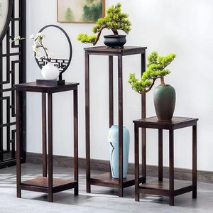 Support à fleurs sur pied en bois massif, style chinois, luxe léger, pot de fleurs haut de gamme, étagère de rangement haute, pour intérieur - Product Image 1