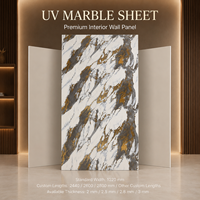Panneau mural décoratif en PVC brillant MORLENX, imitation marbre veiné blanc, gris et or, pour la décoration intérieure d'hôtels et de villas