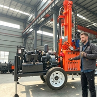 Vente en gros de petites plateformes de forage de puits d'eau portables de 100m, 150m, 180m, 200m, machine de forage de puits