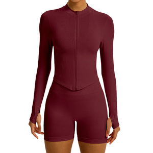 Shorts de yoga premium sans coutures, coupe ajustée, séchage rapide, logo avant, extensibles dans quatre directions, pour activités de plein air, course à pied, gym, fitness et tenue active - Product Image 3
