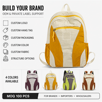 Mochila Personalizada OEM con Bloques de Color, Forro Ligero Resistente al Agua, Almacenamiento Organizado para Viajes, Desplazamientos Diarios y Ocio
