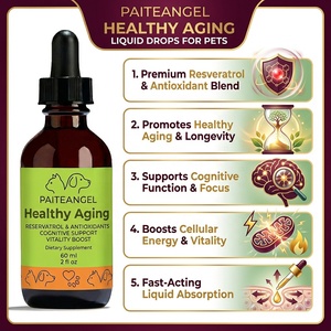 Gotas OEM para el Envejecimiento Saludable de Mascotas, Suplemento Antioxidante con Resveratrol para Perros y Gatos Mayores, Líquido para la Vitalidad Cognitiva, 60 ml - Product Image 1