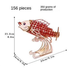 Puzzle 3D in Legno Personalizzato Koi, Giocattolo Fai-da-Te, Prodotto Creativo Artigianale <span class=keywords><strong>Temu</strong></span> - Product Image 6