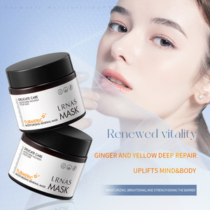 Masque Facial Hydratant et Lissant au Curcuma, Rénovateur au Collagène, Nourrissant et Éclaircissant pour la Peau du Visage, Marque Privée OEM ODM LRNAS - Product Image 1