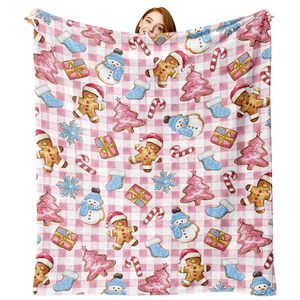 Christmas Gingerbread Man Flannel <b>Blanket</b> <b>Throw</b> <b>Blanket</b> Nap <b>Blanket</b> Xmas Gift Holiday Decor Fade Resistant Lightweight - Product Image 4