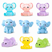 Figurines d'éléphants miniatures en résine mignonnes en gros, ornements assortis pour jardin féerique, maison de poupée, micro-paysage, artisanat DIY, décoration intérieure