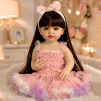 Poupée bébé fille reborn mignonne de 55 cm, jouets doux et réalistes, accessoires de jeu d'imitation pour enfants, cadeaux