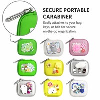 Estuche de Viaje Mini Protector a Prueba de Golpes con Lindas Decoraciones de Silicona, Bolsa Organizadora Versátil para Cables de Datos y Accesorios