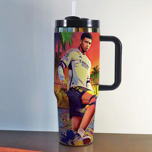 Gobelet isotherme en acier inoxydable 40 oz 2026 avec impression personnalisée de star de football, grande capacité, pour voiture, idéal pour les boissons glacées - Product Image 5