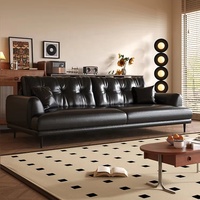 Canapé simple nordique en cuir confortable pleine grandeur avec un design moderne simple modulaire doux pour meubles de salon