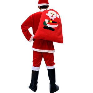 Vente en gros de 5 pièces de costumes de Père Noël rouge pour <span class=keywords><strong>homme</strong></span> et femme, costumes de Noël pour enfants, tenues de Père Noël pour adultes - Product Image 6