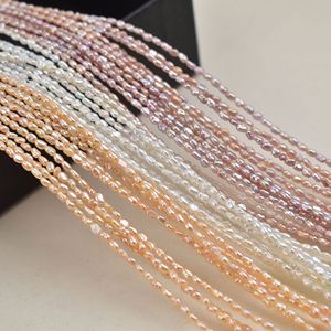 Perles d'eau douce naturelles de forme baroque à deux côtés, mini 39 cm, trou droit, économiques, pour la création de colliers DIY, perles en vrac de 2-3 mm - Product Image 1