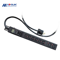 Prise américaine 30A avec compteur PDU en alliage d'aluminium Prise de verrouillage avec prises IEC C13 C19 Capacité de surveillance RS485