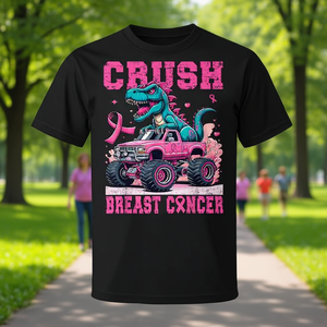 Camiseta Crush Breast Cancer Awareness Pink Monster Truck para mujer y mamá - Product Image 3